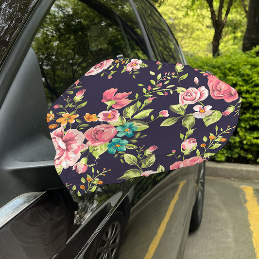 Vintage Rose Floral Flower Pattern Print Car Side Mirror Covers