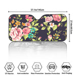 Vintage Rose Floral Flower Pattern Print Car Windshield Sun Shade
