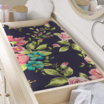 Vintage Rose Floral Flower Pattern Print Changing Pad Cover
