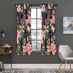 Vintage Rose Floral Flower Pattern Print Curtain