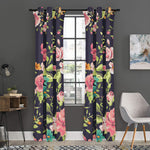 Vintage Rose Floral Flower Pattern Print Curtain