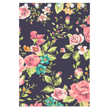 Vintage Rose Floral Flower Pattern Print Curtain
