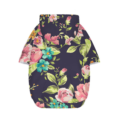 Vintage Rose Floral Flower Pattern Print Dog Zip Up Hoodie