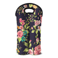 Vintage Rose Floral Flower Pattern Print Double Neoprene Wine Tote