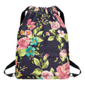 Vintage Rose Floral Flower Pattern Print Drawstring Backpack