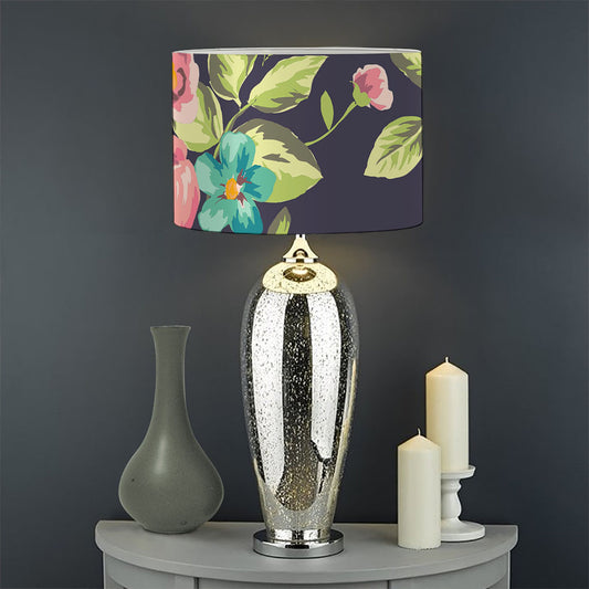 Vintage Rose Floral Flower Pattern Print Drum Lamp Shade