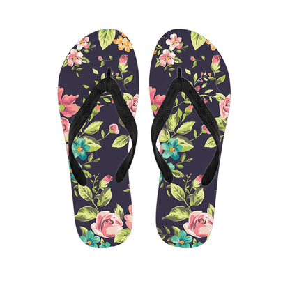 Vintage Rose Floral Flower Pattern Print Flip Flops