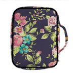 Vintage Rose Floral Flower Pattern Print Front Pocket Bible Bag