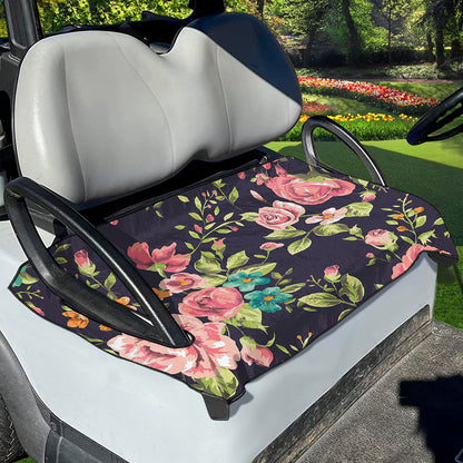 Vintage Rose Floral Flower Pattern Print Golf Cart Seat Cover