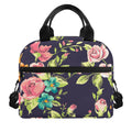 Vintage Rose Floral Flower Pattern Print Insulated Lunch Bag