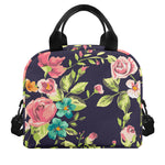 Vintage Rose Floral Flower Pattern Print Insulated Lunch Bag