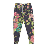Vintage Rose Floral Flower Pattern Print Jogger Pants
