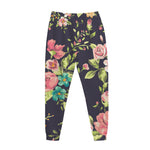 Vintage Rose Floral Flower Pattern Print Jogger Pants