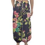 Vintage Rose Floral Flower Pattern Print Lantern Pants