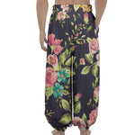 Vintage Rose Floral Flower Pattern Print Lantern Pants