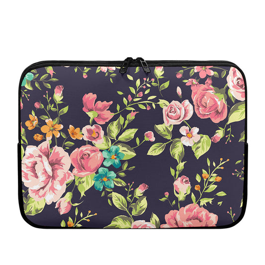 Vintage Rose Floral Flower Pattern Print Laptop Sleeve