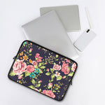 Vintage Rose Floral Flower Pattern Print Laptop Sleeve