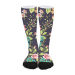 Vintage Rose Floral Flower Pattern Print Long Socks