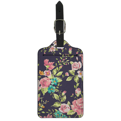 Vintage Rose Floral Flower Pattern Print Luggage Tag