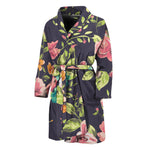 Vintage Rose Floral Flower Pattern Print Men's Bathrobe