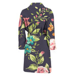 Vintage Rose Floral Flower Pattern Print Men's Bathrobe