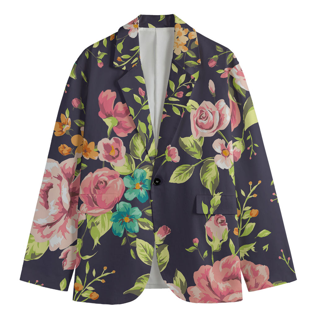 Vintage Rose Floral Flower Pattern Print Men's Blazer