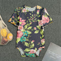 Vintage Rose Floral Flower Pattern Print Men's Bodysuit