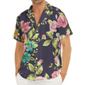 Vintage Rose Floral Flower Pattern Print Men's Deep V-Neck Shirt
