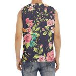 Vintage Rose Floral Flower Pattern Print Men's Fitness Tank Top