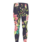 Vintage Rose Floral Flower Pattern Print Men's leggings