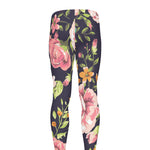 Vintage Rose Floral Flower Pattern Print Men's leggings