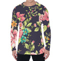 Vintage Rose Floral Flower Pattern Print Men's Long Sleeve T-Shirt