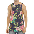 Vintage Rose Floral Flower Pattern Print Men's Muscle Tank Top