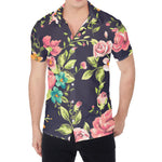 Vintage Rose Floral Flower Pattern Print Men's Shirt