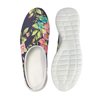 Vintage Rose Floral Flower Pattern Print Mesh Casual Shoes