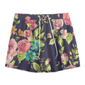 Vintage Rose Floral Flower Pattern Print Mesh Shorts