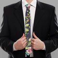 Vintage Rose Floral Flower Pattern Print Necktie