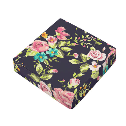 Vintage Rose Floral Flower Pattern Print Outdoor Seat Cushion Cover