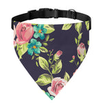 Vintage Rose Floral Flower Pattern Print Over The Collar Dog Bandana