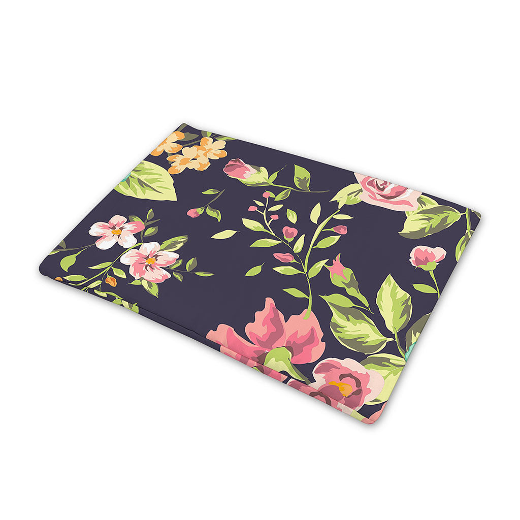 Vintage Rose Floral Flower Pattern Print Pet Cooling Mat Cover