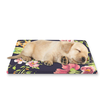 Vintage Rose Floral Flower Pattern Print Pet Cooling Mat Cover
