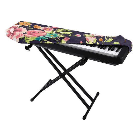 Vintage Rose Floral Flower Pattern Print Piano Keyboard Cover