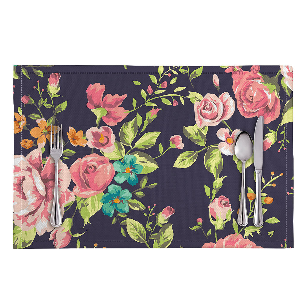 Vintage Rose Floral Flower Pattern Print Placemat