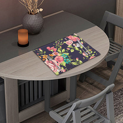 Vintage Rose Floral Flower Pattern Print Placemat