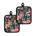 Vintage Rose Floral Flower Pattern Print Pot Holders