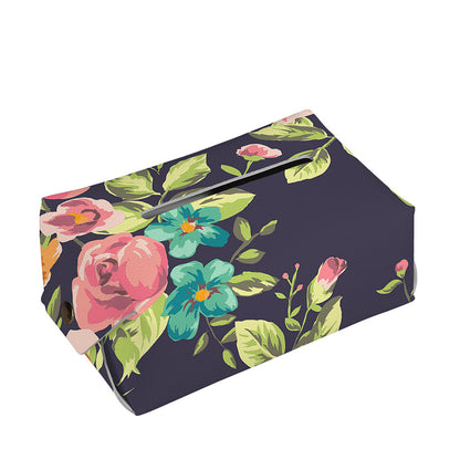 Vintage Rose Floral Flower Pattern Print Rectangle Tissue Box Cover
