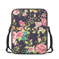 Vintage Rose Floral Flower Pattern Print Rectangular Crossbody Bag
