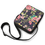 Vintage Rose Floral Flower Pattern Print Rectangular Crossbody Bag