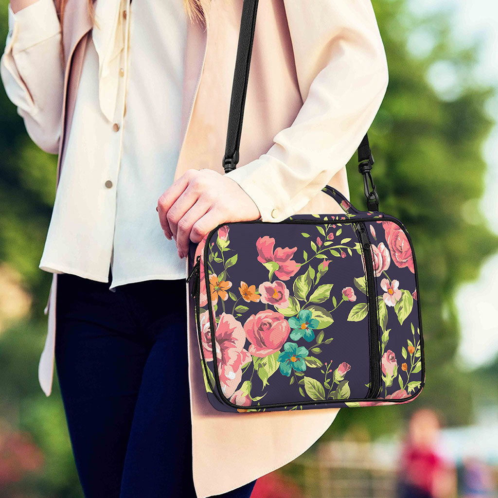 Vintage Rose Floral Flower Pattern Print Shoulder Strap Bible Bag
