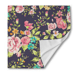 Vintage Rose Floral Flower Pattern Print Silk Bandana